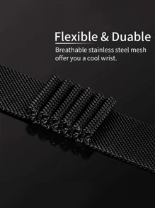Mesh Universal Smart Watch Band - Black - View 4