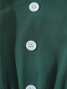 Chicas Vestido bajo con fruncido de manga mariposa - Verde Oscuro - Ver 6