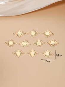 10入組太陽DIY吊墜 - 金黃色 - 查看 3