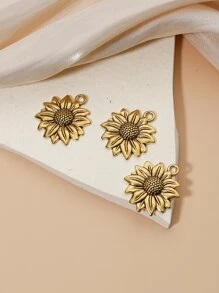 10pcs Sunflower DIY Pendant - Yellow Gold - View 2