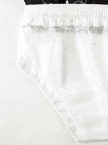 Manfinity Hombres Shorts de natación con estampado de árbol de cintura con cordón - Negro - Ver 4