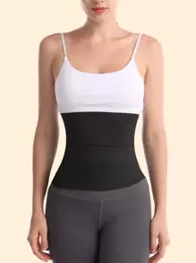 运动户外合成橡胶运动收腹带塑身衣腰部训练器紧身胸衣健身房配件 - 黑色 - 查看 2