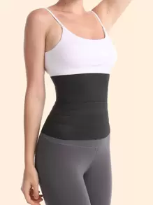 运动户外合成橡胶运动收腹带塑身衣腰部训练器紧身胸衣健身房配件 - 黑色 - 查看 4