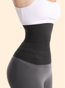 运动户外合成橡胶运动收腹带塑身衣腰部训练器紧身胸衣健身房配件 - 黑色 - 查看 5