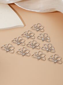 10 cái / bộ Mặt dây chuyền DIY thiết kế hoa - Bạc - Xem 1