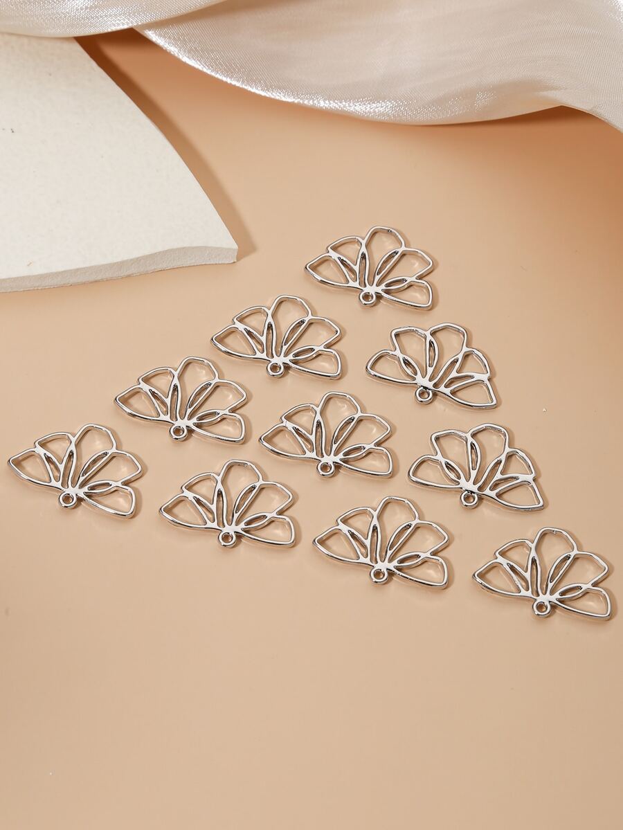 10 cái / bộ Mặt dây chuyền DIY thiết kế hoa - Bạc - Xem 1