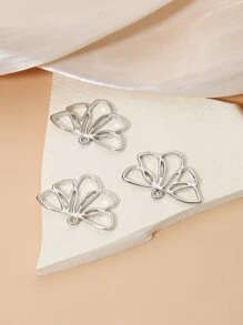 10 cái / bộ Mặt dây chuyền DIY thiết kế hoa - Bạc - Xem 2