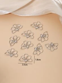 10 cái / bộ Mặt dây chuyền DIY thiết kế hoa - Bạc - Xem 3