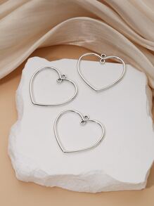 3入組心DIY吊墜 - 銀色 - 查看 1