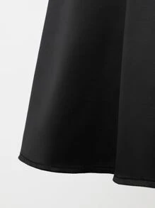 SHEIN BAE Backless Knot Halter Neck Satin Dress - Black - View 6