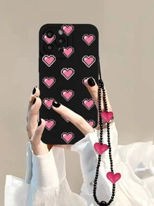 Heart Pattern Phone Case With Lanyard,International Version, Not The Domestic Version - Multicolor - View 1