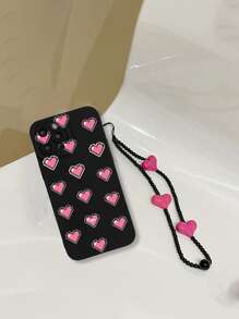 Heart Pattern Phone Case With Lanyard,International Version, Not The Domestic Version - Multicolor - View 2