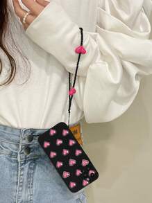 Heart Pattern Phone Case With Lanyard,International Version, Not The Domestic Version - Multicolor - View 4