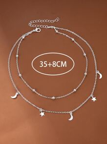 Vanel Star & Moon Charm Layered Necklace - Silver - View 4