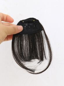 Clip In Front Synthetic Hair Bangs With Sideburns - Black - View 4