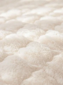 1pc Solid Fuzzy Anti-slip Sofa Towel - Beige - View 6