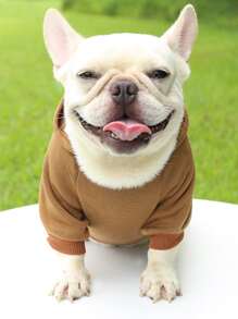 1入組素色寵物連帽衫 - 咖啡棕 - 查看 1