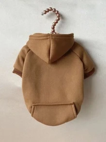 1入組素色寵物連帽衫 - 咖啡棕 - 查看 3