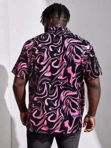 GENTILAND Men Plus Allover Print Shirt - Multicolor - View 2