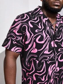 GENTILAND Men Plus Allover Print Shirt - Multicolor - View 3