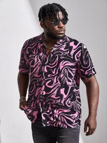 GENTILAND Men Plus Allover Print Shirt - Multicolor - View 4