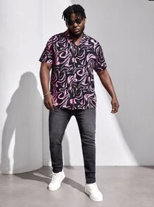 GENTILAND Men Plus Allover Print Shirt - Multicolor - View 6