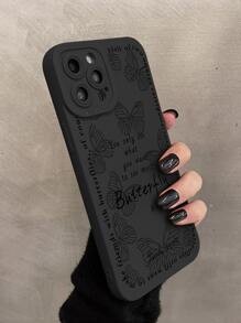 Butterfly Pattern Phone Case - Black - View 1