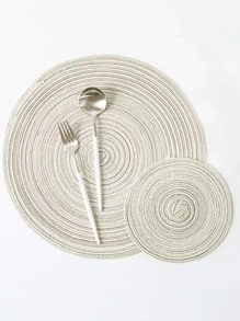 1 tấm lót tròn trơn - Màu be - Xem 2