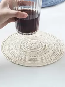 1 tấm lót tròn trơn - Màu be - Xem 4