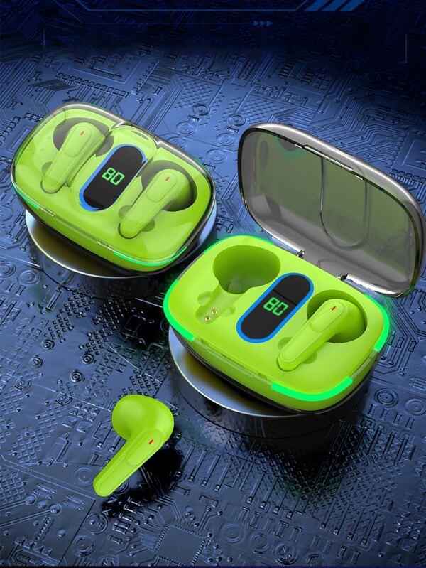 Passive Noise Cancelling HalfEar Touch Control LED Display Wireless Earbuds SHEIN USA