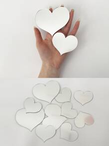 10入組心形鏡子牆貼 - 銀色 - 查看 5