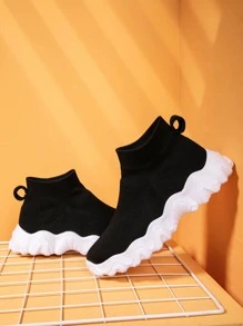 Niños Zapatillas deportivas calcetín con diseño de punto - Negro - Ver 2