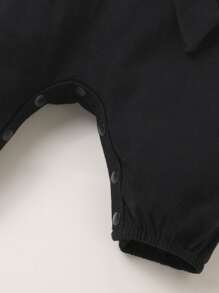 Baby Asymmetrical Neck Jumpsuit - Black - View 4