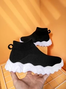 Niños Zapatillas deportivas calcetín con diseño de punto - Negro - Ver 5