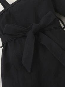 Baby Asymmetrical Neck Jumpsuit - Black - View 5