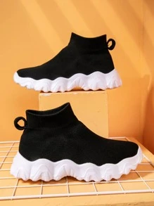 Niños Zapatillas deportivas calcetín con diseño de punto - Negro - Ver 6