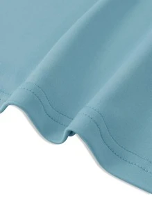 Manfinity Homme Hombres Camiseta con estampado de letra - Azul Cadete - Ver 6