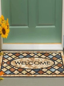 1pc Geometric & Letter Graphic Door Mat - Multicolor - View 1