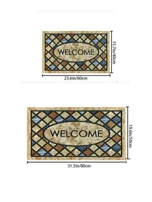 1pc Geometric & Letter Graphic Door Mat - Multicolor - View 2