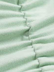 ROMWE Kawaii Áo thun nữ Tương phản ren Xù Rau quả Giải trí - Màu xanh Bạc hà - Xem 3