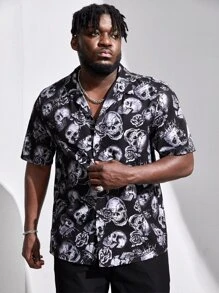 Manfinity Men Plus Skull Print Shirt - Multicolor - View 1