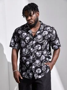 Manfinity Men Plus Skull Print Shirt - Multicolor - View 4