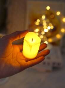 3pcs LED Flameless Candle, Plastic Candle Design Creative Night Light For Home Decor - Yellow - View 2