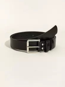 1 条女式多色按扣 PU 皮带，牛仔裤腰带配件，适合日常佩戴 - 黑色 - 查看 1