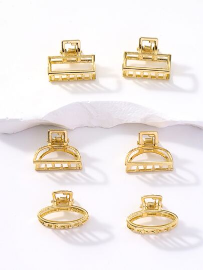 6 قطع مشابك شعر معدنية صلبة ذهبية اللون لتسريحة الشعر، مشابك شعر، مشابك فك الشعر، مشابك شعر، إكسسوارات شعر للنساء للاستخدام في المدرسة والجامعة والأعياد والعطلات