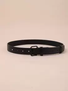 1 件女士黑色金属扣休闲腰带，适合夏季、秋季、万圣节等场合穿着 - 黑色 - 查看 4