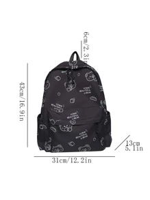 Waterproof,Lightweight,Portable Cartoon Graphic Large Capacity Backpack For Teen Girls Women College Students,White-collar Workers College