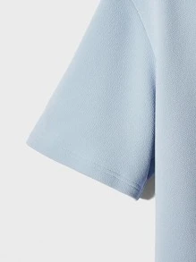 Manfinity VCAY Men Casual Solid Drop Shoulder Crew Neck Tee, Summer - Baby Blue - View 6