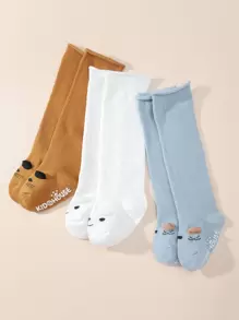 3pairs Baby Cartoon Graphic Socks - Multicolor - View 1