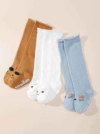 3 perechi de șosete grafice cu desene animate pentru bebeluși